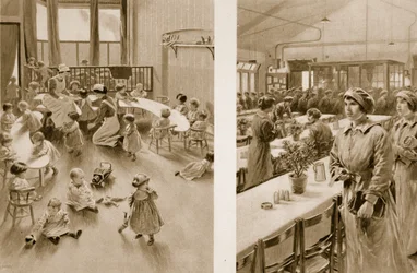 Kindertagesstätte für die Babys der Munitionsarbeiter, 1914-19